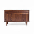 Wooden sideboard with two drawers and two doors 100 x 40 x 75cm in walnut finish