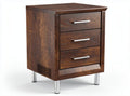 Wooden nightstand with three drawers in walnut finish 45 x 40 x 60cm