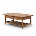 Wooden coffee table with storage drawer and lower shelf 100 x 60 x 45cm