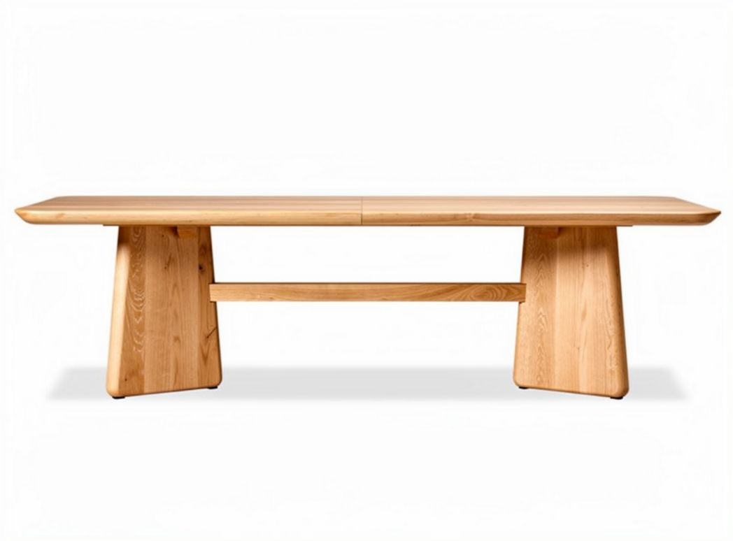 Wooden dining table with natural finish dimensions 200 x 80 x 75cm