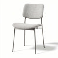 Wooden dining chair with fabric seat and backrest in gray 45 x 45 x 80cm