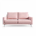 Two-seater sofa in soft pink fabric with stainless steel frame 160 x 80 x 75cm