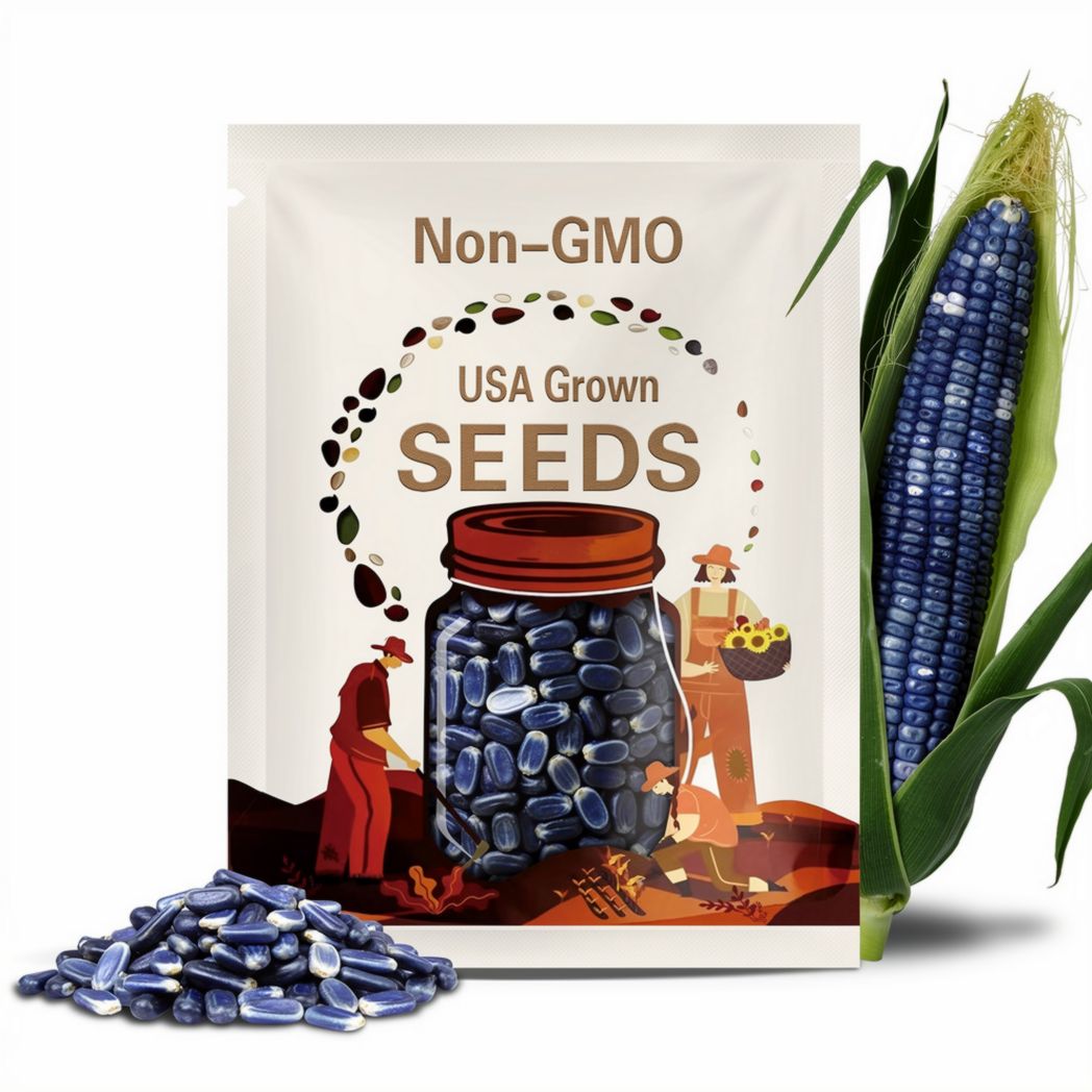 Blue Cónico Dent Corn Seeds: Organic Mexican Heirloom, Non-GMO