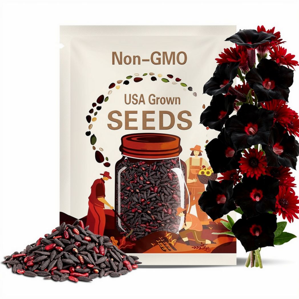 Black Red Desert Rose 4 Seeds: Exotic Adenium Obesum, Two-Tone Blooms